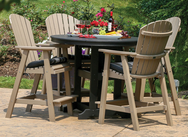 Island Poly 48" Round Bar Table Set