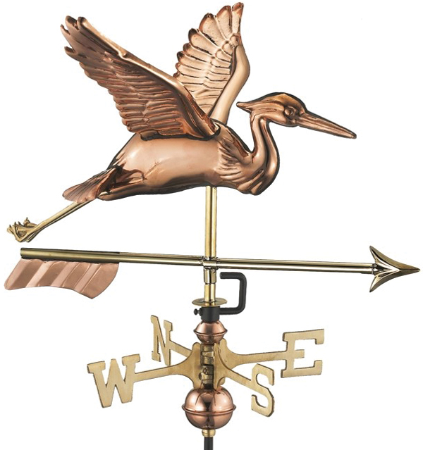 Cottage Size Blue Heron with Arrow Weathervane