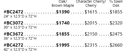 Avondale Single Bookcase Pricing