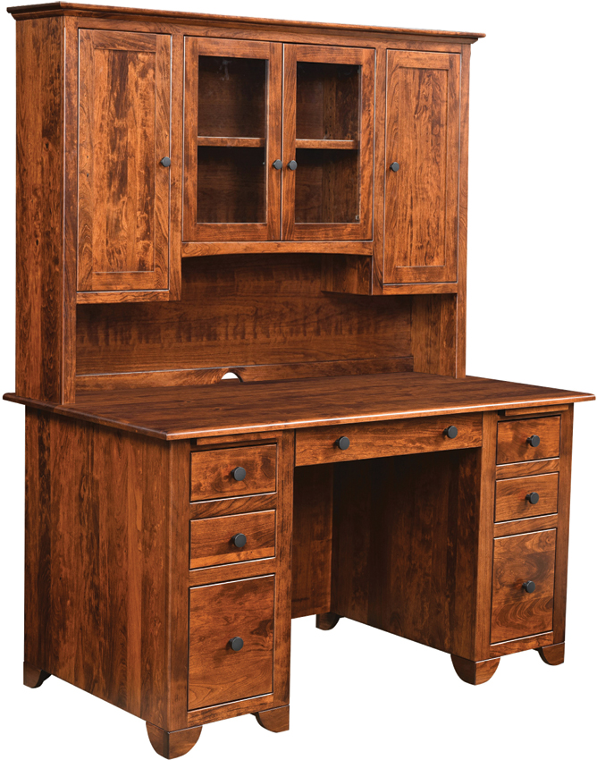 Covington Double Pedestal Executive Desk with Hutch